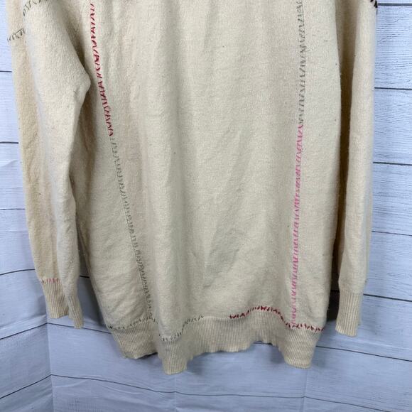 Free People Womens size Large Wool Blend Fair Isle Sweater Boho Bohemian - Picture 4 of 8